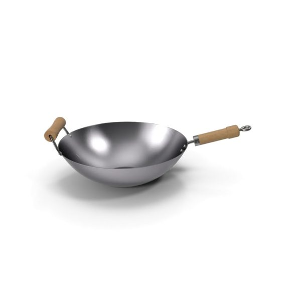 Wok en acier carbone 32 cm
